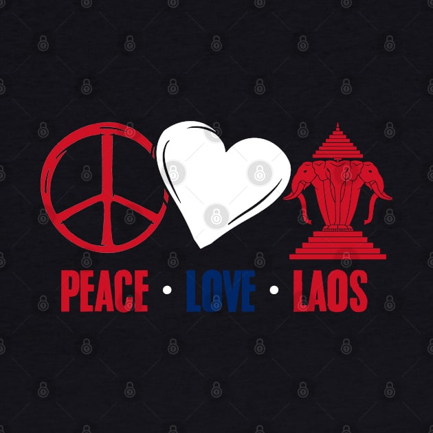 Peace Love Awesome Airavata Three Headed Elephant Lao People by sBag-Designs